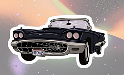 ELVIRA Cut Sticker Decal Movie Horror Film Mistress of the Dark '59 Thunderbird