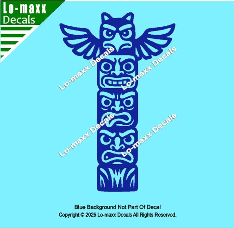 Totem Pole Tower Die Cut Sticker for Lockers, Laptops Lab Doors SUV Boats