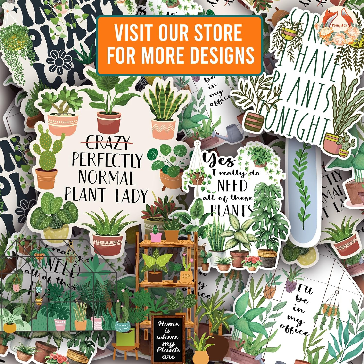 (5Pcs) Yes I Really Do Need All of These Plants Sticker Botanical Lover Decal Wa