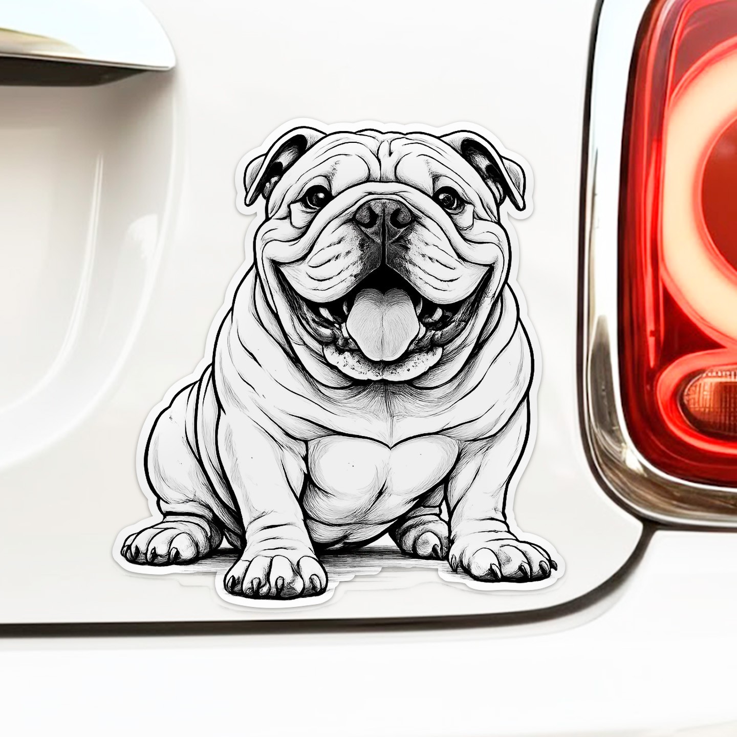 English Bulldog Vinyl Sticker Decal – 3×3 Cute Dog Window Laptop Waterproof Art