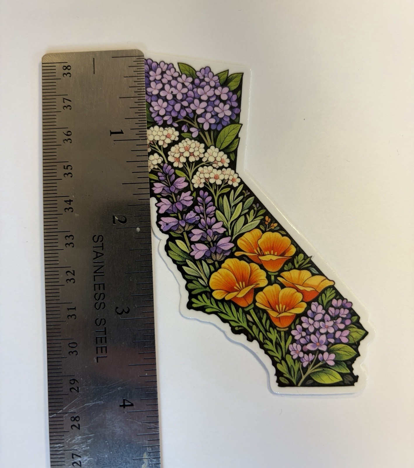 California Wildflower State Shape Sticker