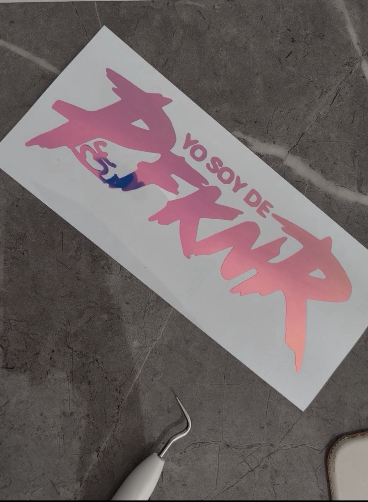 PfknR Pink Blue Vinyl Decal Sticker Self-Adhesive for Window Car Adults Any Room