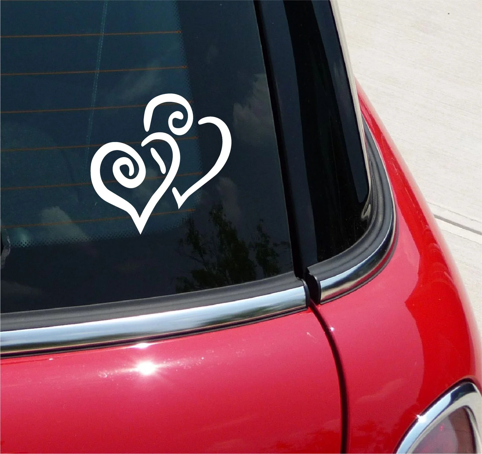 INTERTWINED HEARTS VINYL DECAL STICKER LOVE MARRIAGE VALENTINE WEDDING CAR CUTE