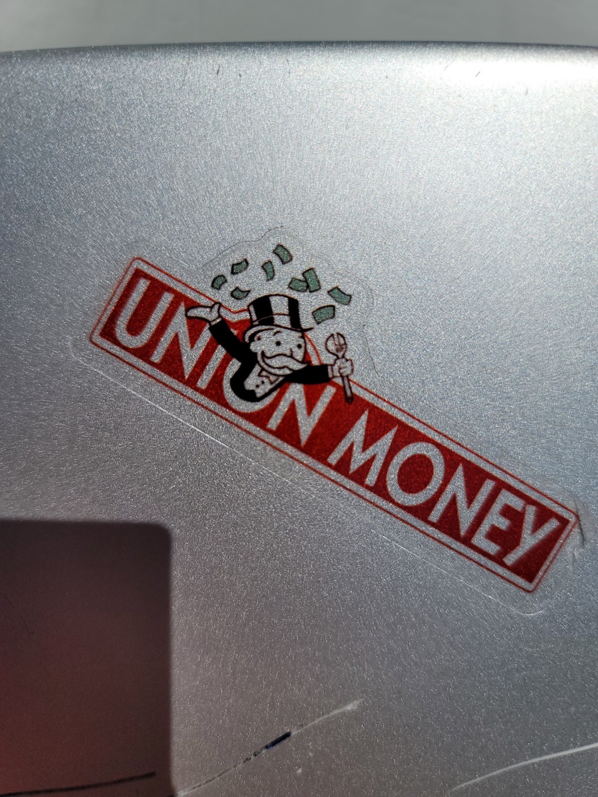 Union Money Monopoly Man Sticker – Milburn Pennybags with Wrench – Labor Union