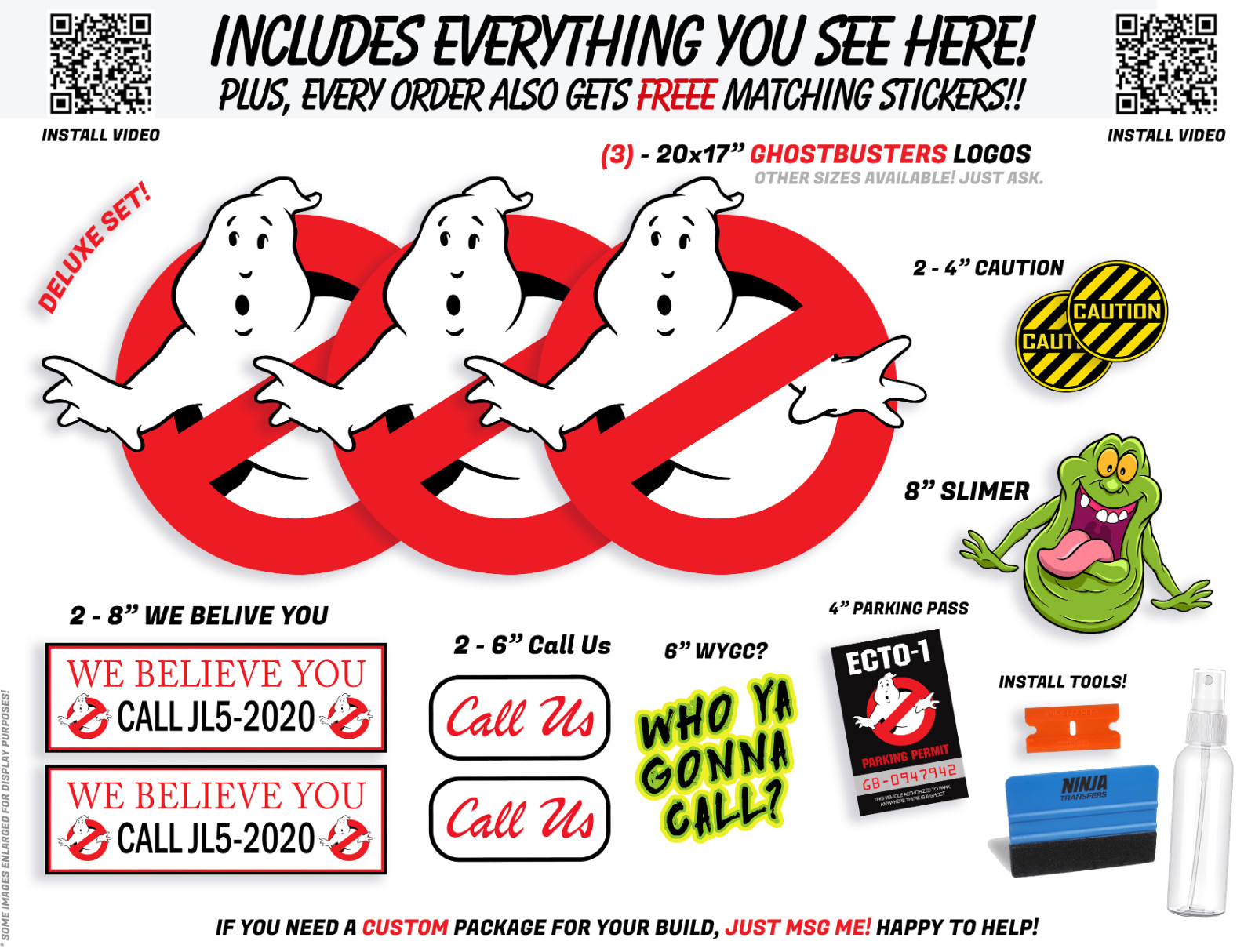 Ghostbusters Deluxe CLING Set! Complete 15-piece package!!