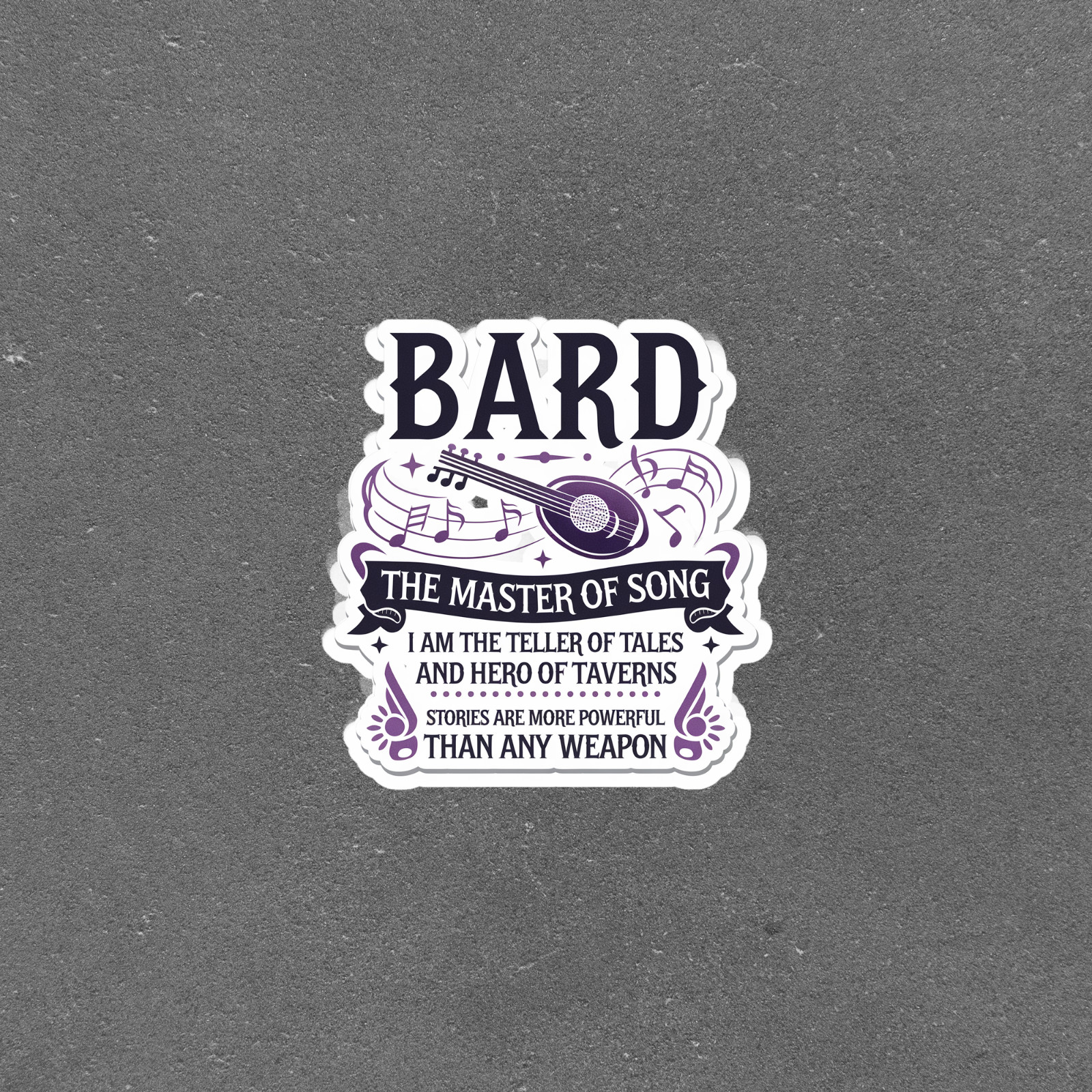 Bard The Master of Song Fantasy Storyteller Tavern Sticker #5563