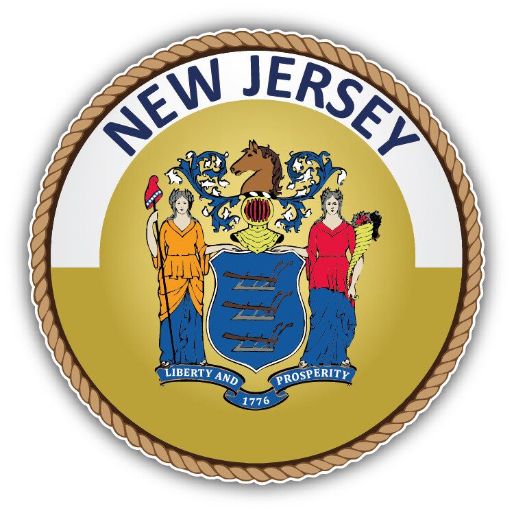 New Jersey USA State Seal Car Bumper Sticker Decal