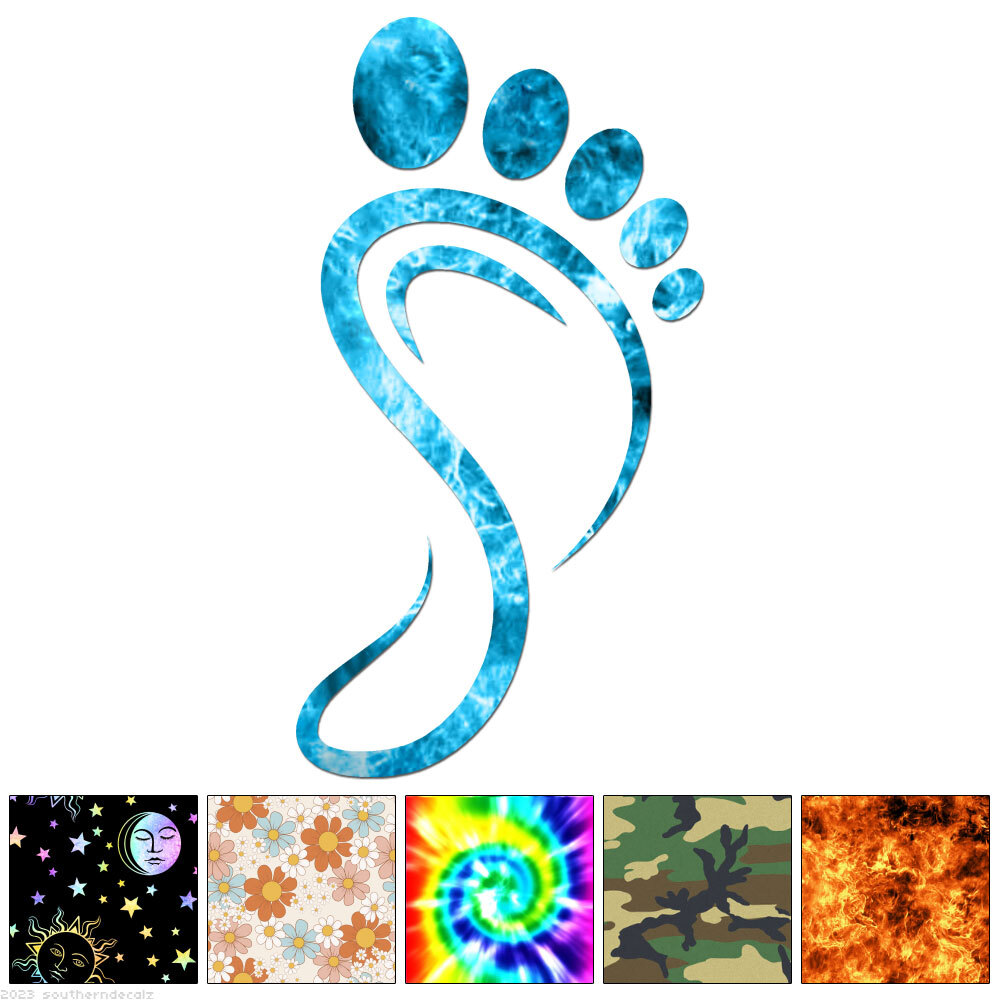 Footprint Infinity – Decal Sticker – Multiple Patterns & Sizes – ebn6879