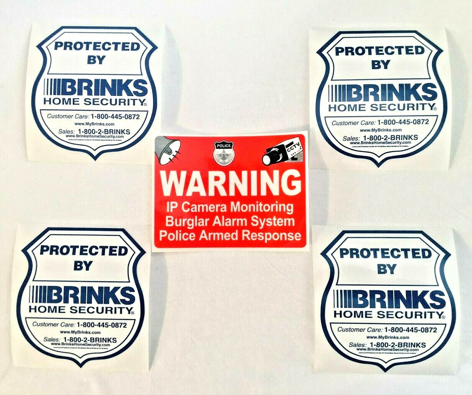 5 Home Security Camera Sticker signs For Windows Burglar Brinks Alarm Systems
