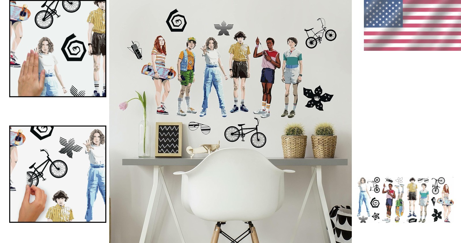 Fun & Safe Stranger Things Wall Decals – Peel and Stick Characters for Children