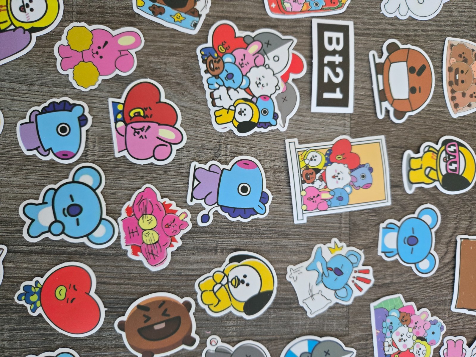 BT21 Stickers 10 Pcs set- all 8 characters plus 2 extra stickers