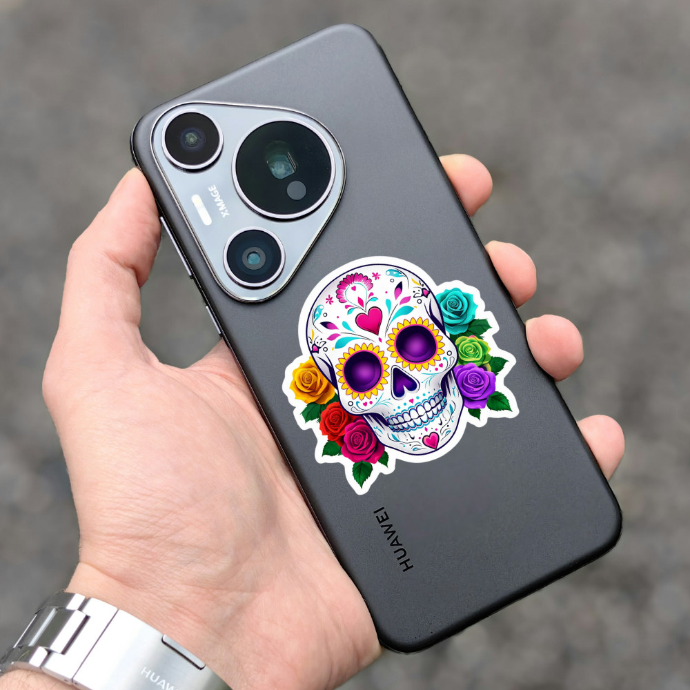 MEME SKULL STICKER Waterproof UV RESISTANT Vinyl Die Cut Glossy Matte POD