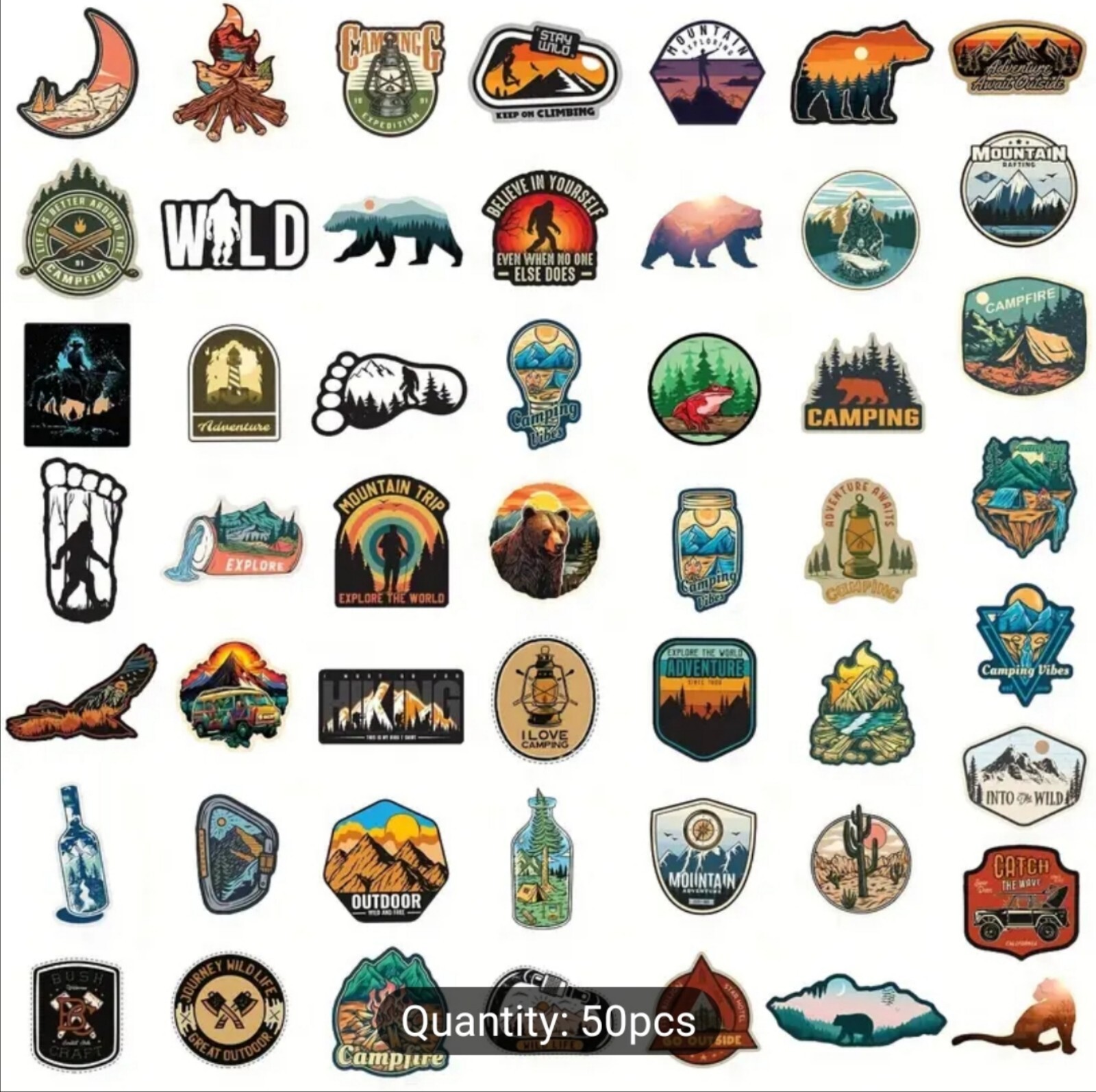 20 PCS Hiking Camping Outdoors Adventure 2 Stickers BRAND NEW