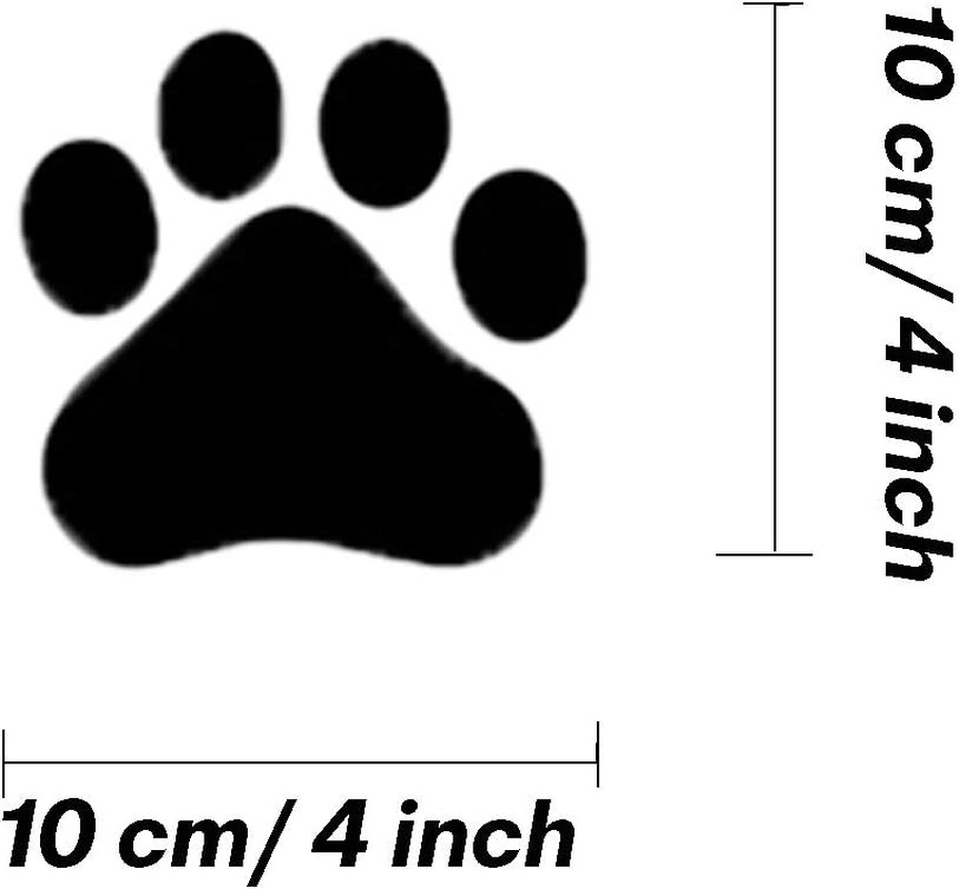 24 Pcs Large Dog Footprints Wall Decal Vinyl Stickers, Removable Lovely Animal P
