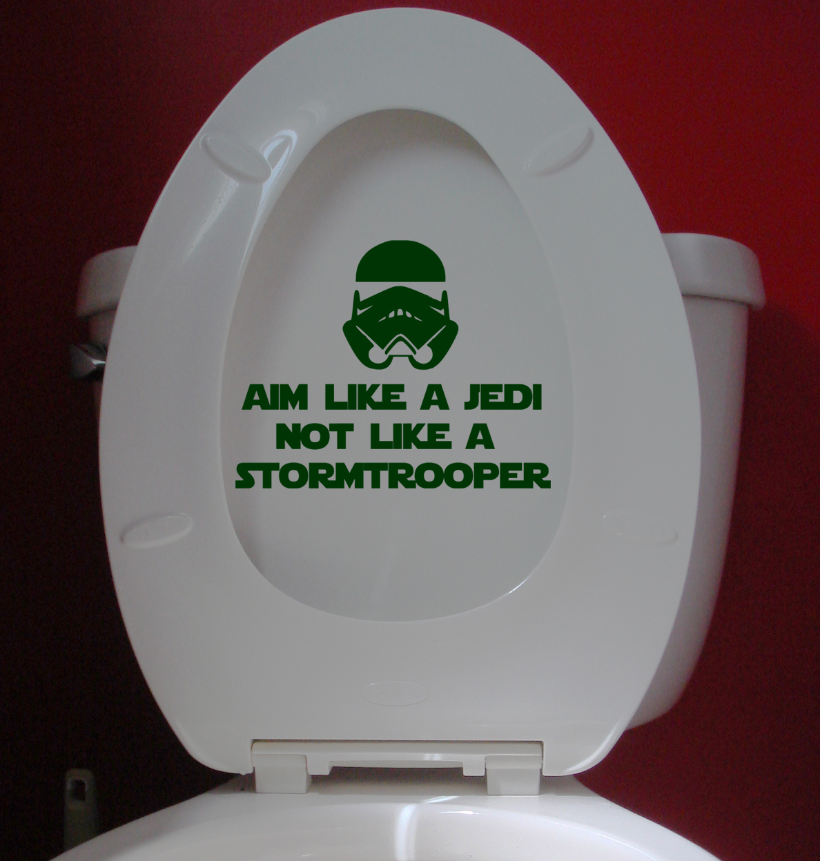 AIM LIKE A JEDI NOT LIKE A STORMTROOPER 7" x 5.5" Vinyl Decal Sticker Toilet