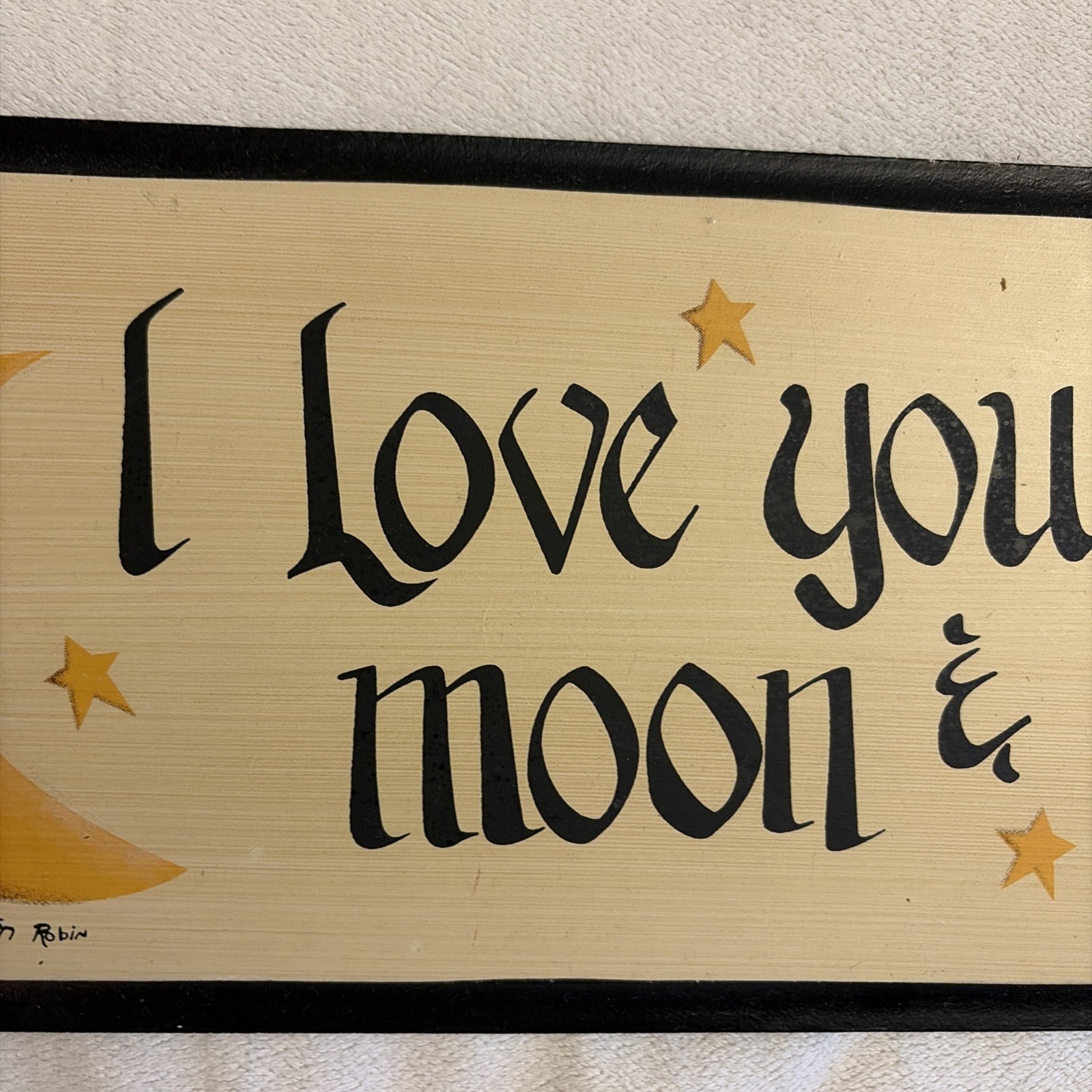 16×6 "I Love You To The Moon & Back" Wooden Wall Sign Plaque Celestial Nursery