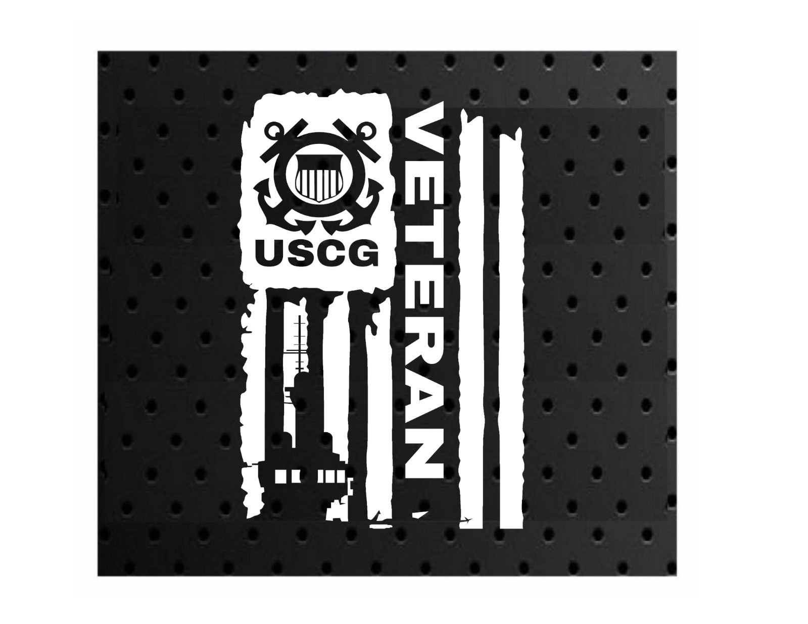 DISTRESSED USCG UNITED STATES COAST GUARD FLAG VETERAN DECAL STICKER 3.8" x 6.0"