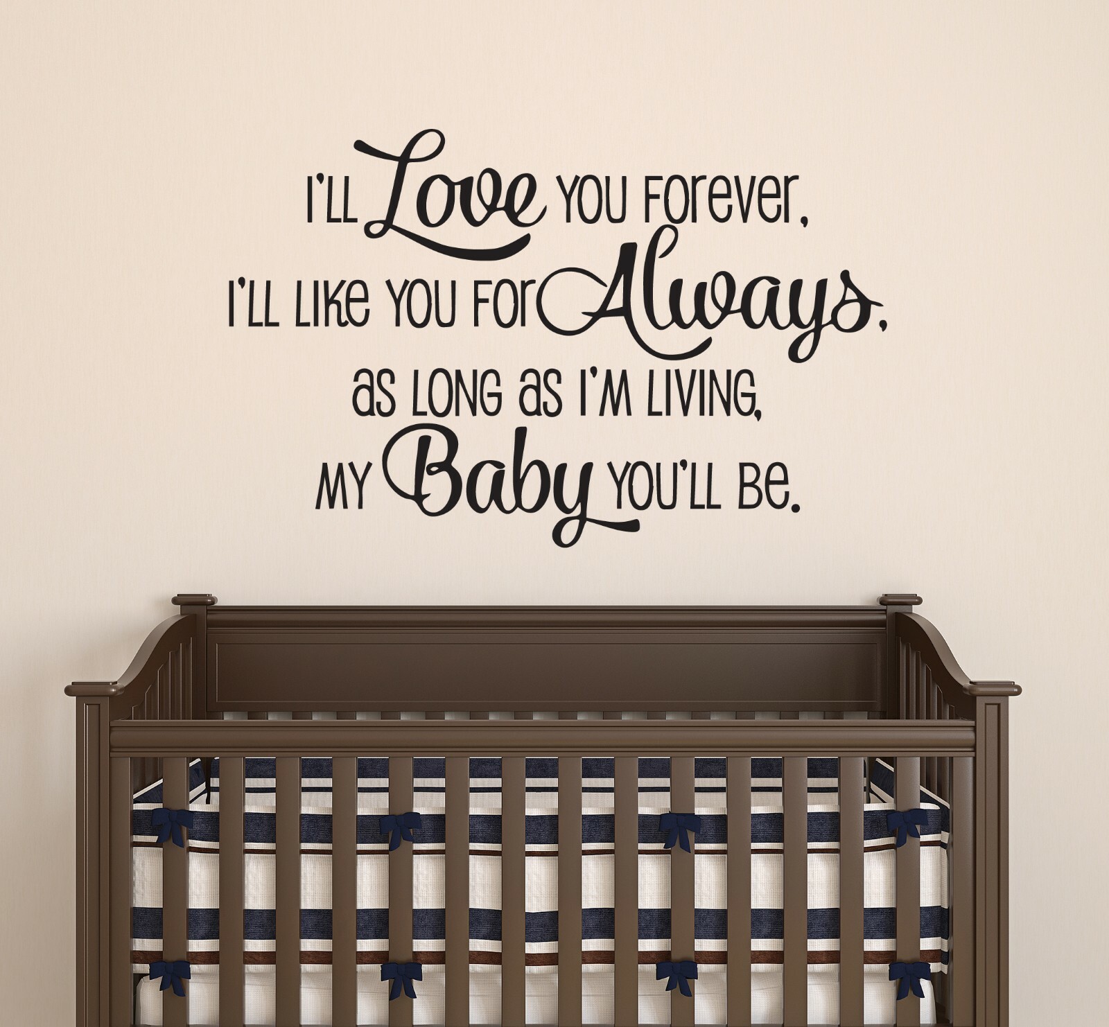 Wall Decal Love Forever Baby Family Interior Vinyl Decor Black gz534