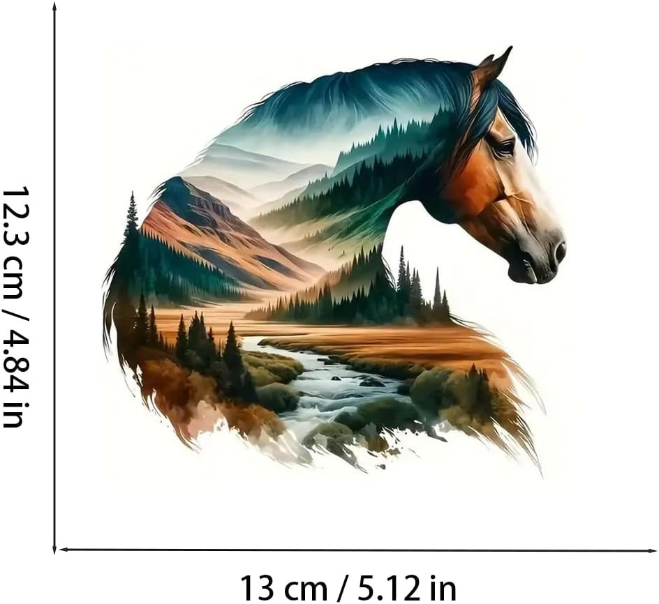 2 PCS Mountain Landscape Horse Vinyl Decal Sticker, Waterproof Removable, for Ca