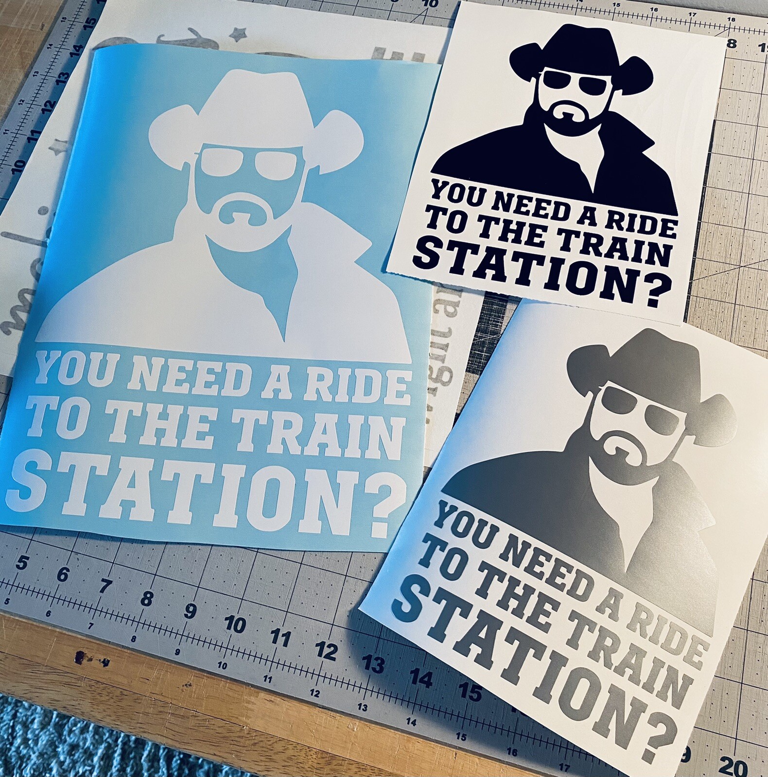 Vinyl Decal – You Need A Ride To The Train Station (Rip), Various Colors & Sizes