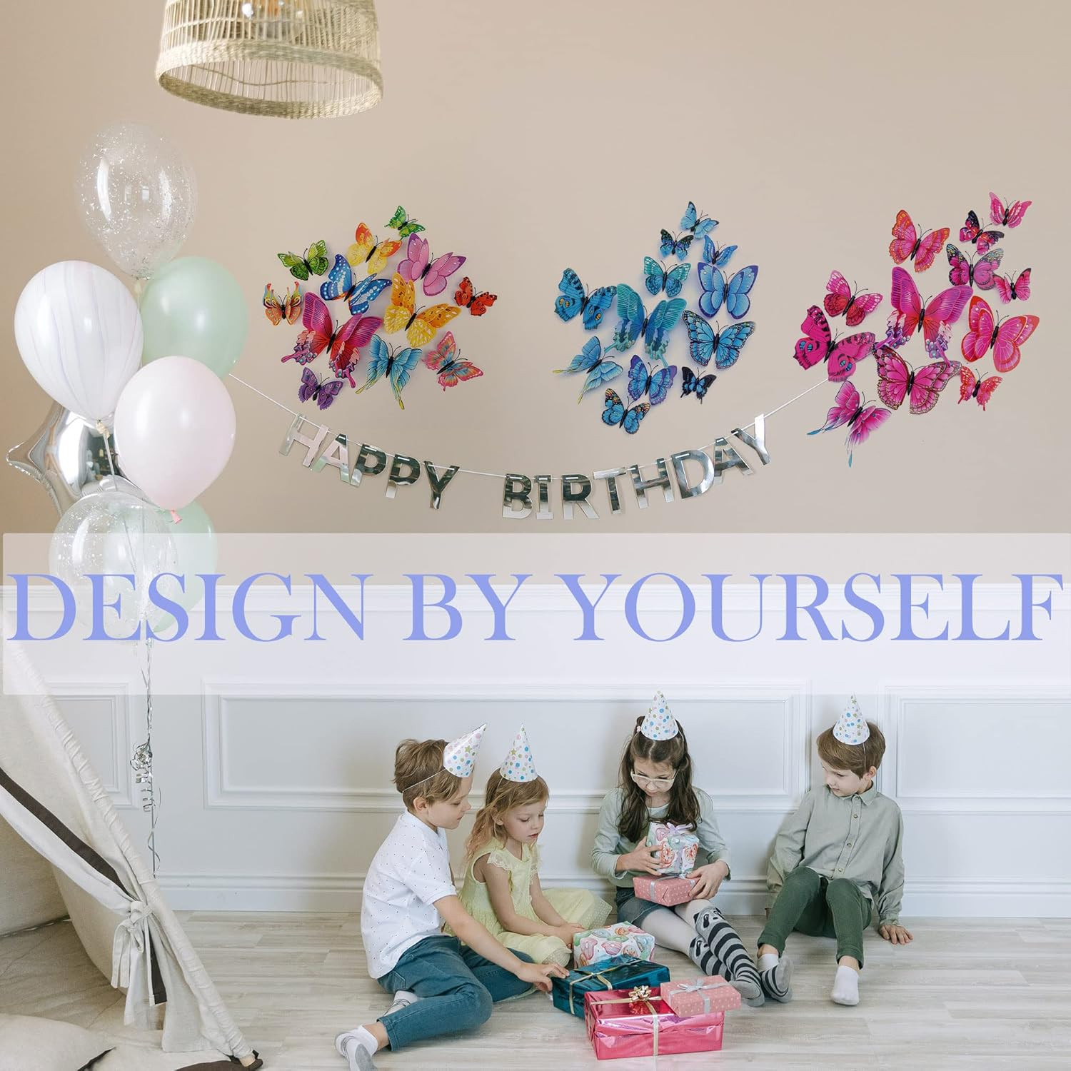 Butterfly Wall Decor 24/48 PCS, 3D Butterflies Stickers for Party Decorations wi