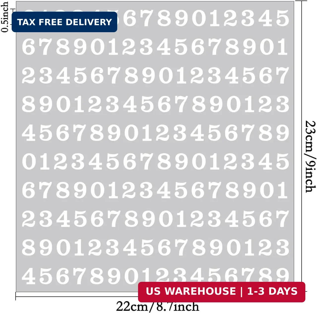 1600 Pcs 0.5 Inch Number Stickers,10 Sheets Vinyl Waterproof Mailbox Numbers,Sel