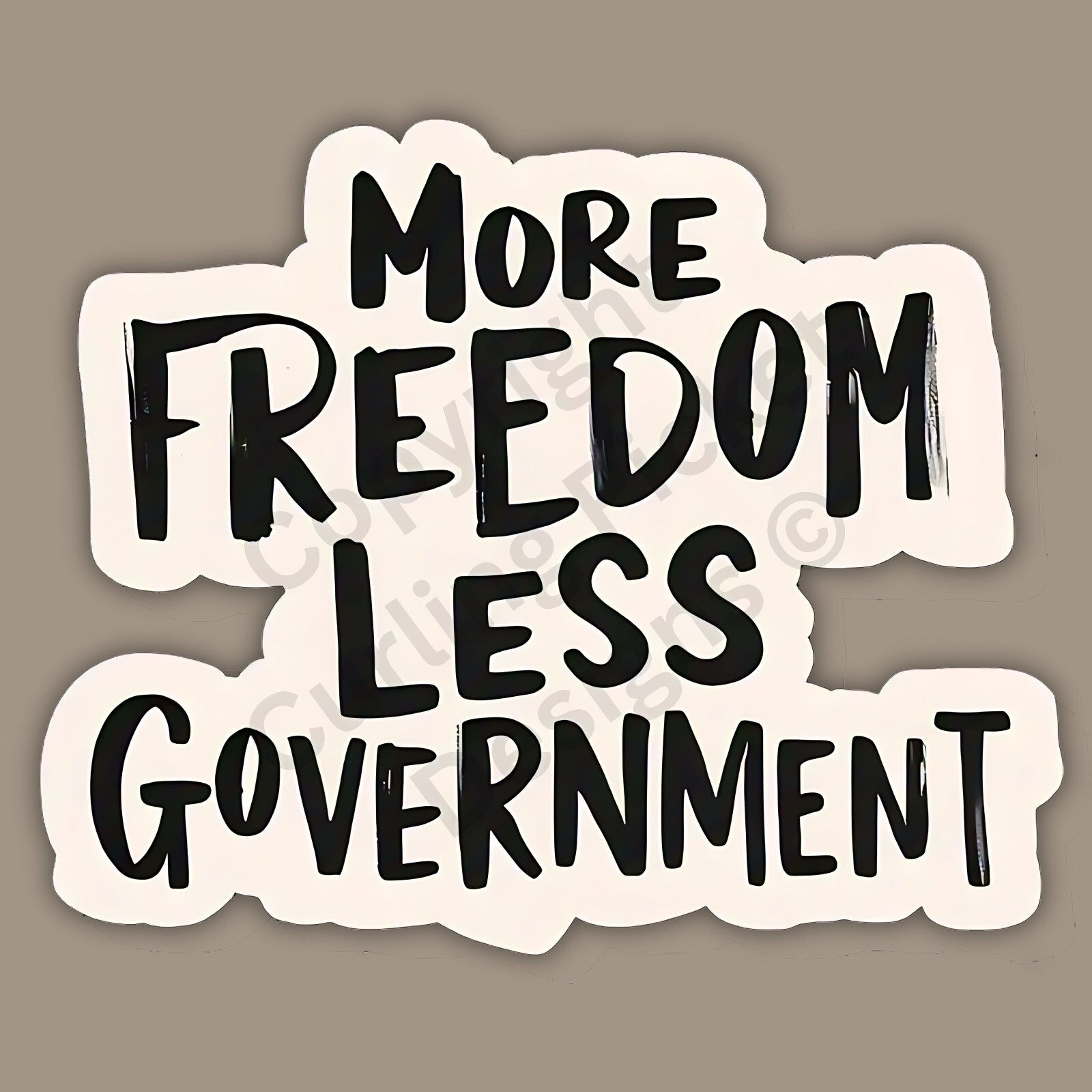 More Freedom Less Government Political Election 2024 3" Vinyl Sticker