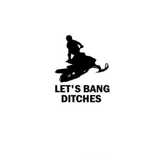 SNOWMOBILE LET'S BANG DITCHES WINDOW STICKER VINYL DECAL