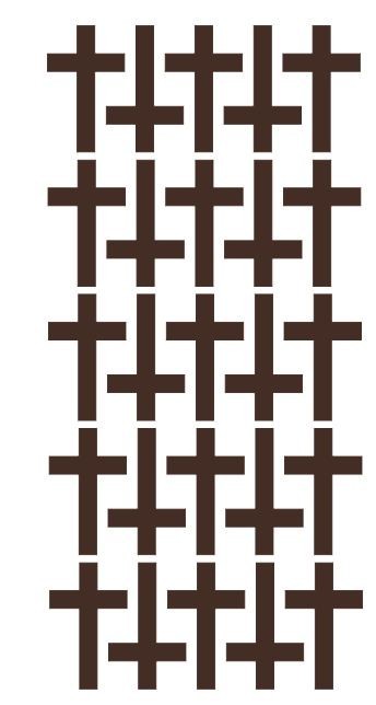 Cross Stickers Sticker Brown 1.5 Inch DC30-080
