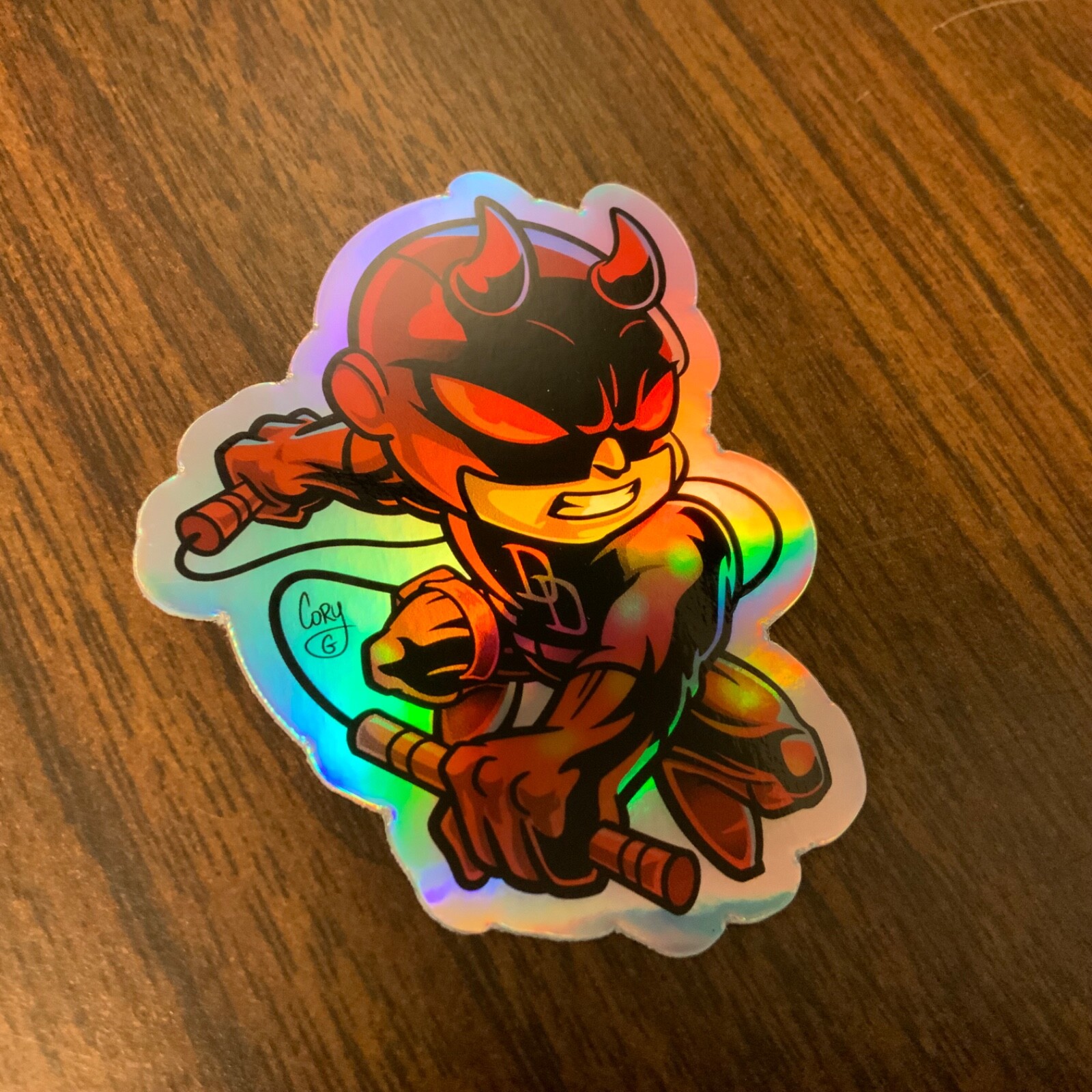 DareDevil 3” Vinyl Sticker Chibi Comic Book Scottie Man Without Fear Holographic