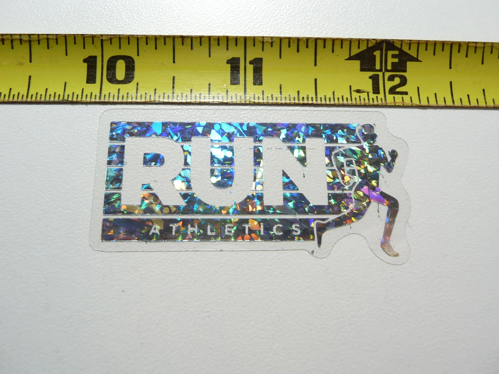 HOLOGRAPHIC RUN RUNNING SMALL STICKER DECAL SPORTS ATHLETICS CONTEST