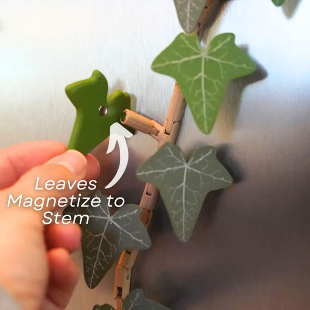 Ivy Fridge Magnet with Articulating Stems 3D Printed Ivy Leaf Plants GN