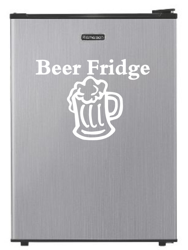 BEER FRIDGE VINYL DECAL STICKER DORM MAN CAVE MINI REFRIGERATOR GARAGE WALL