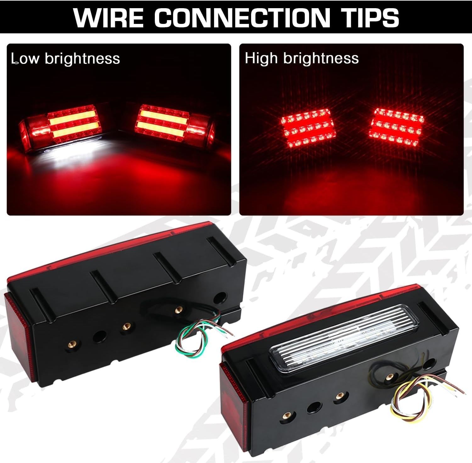 Submersible LED Trailer Light Kit Bright Brake Stop Turn Tail License Lights