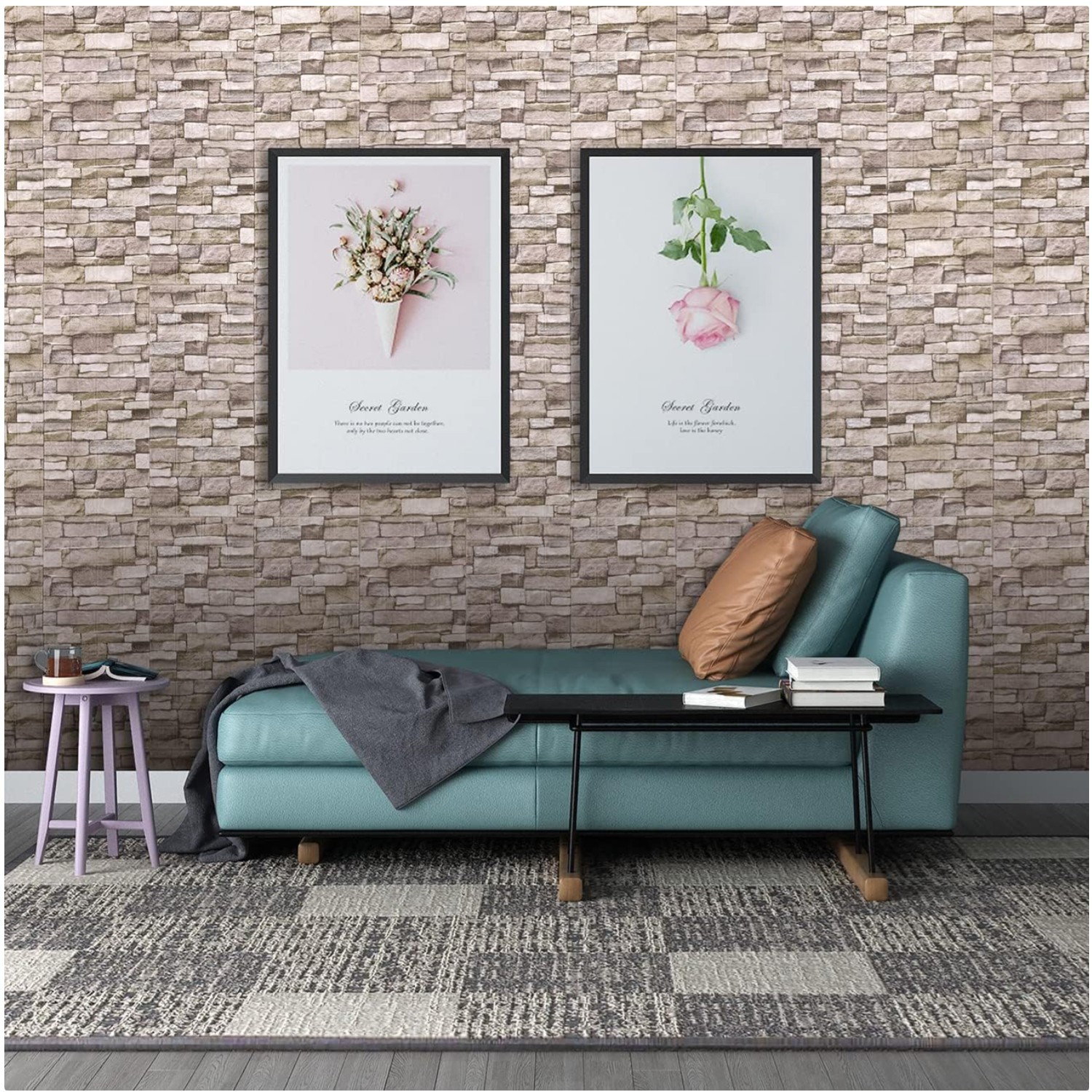 20PCS 3D Wall Panels Peel and Stick Faux Stone Wallpaper