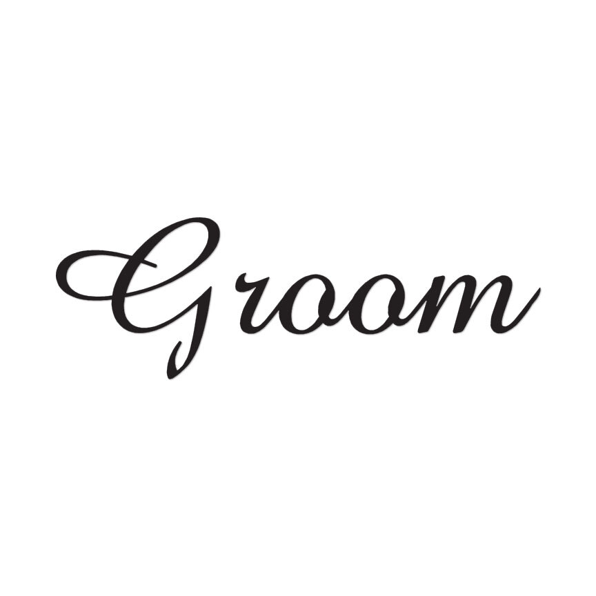 Groom – Cute Font – Vinyl Decal Sticker – Multiple Colors & Sizes – ebn3168