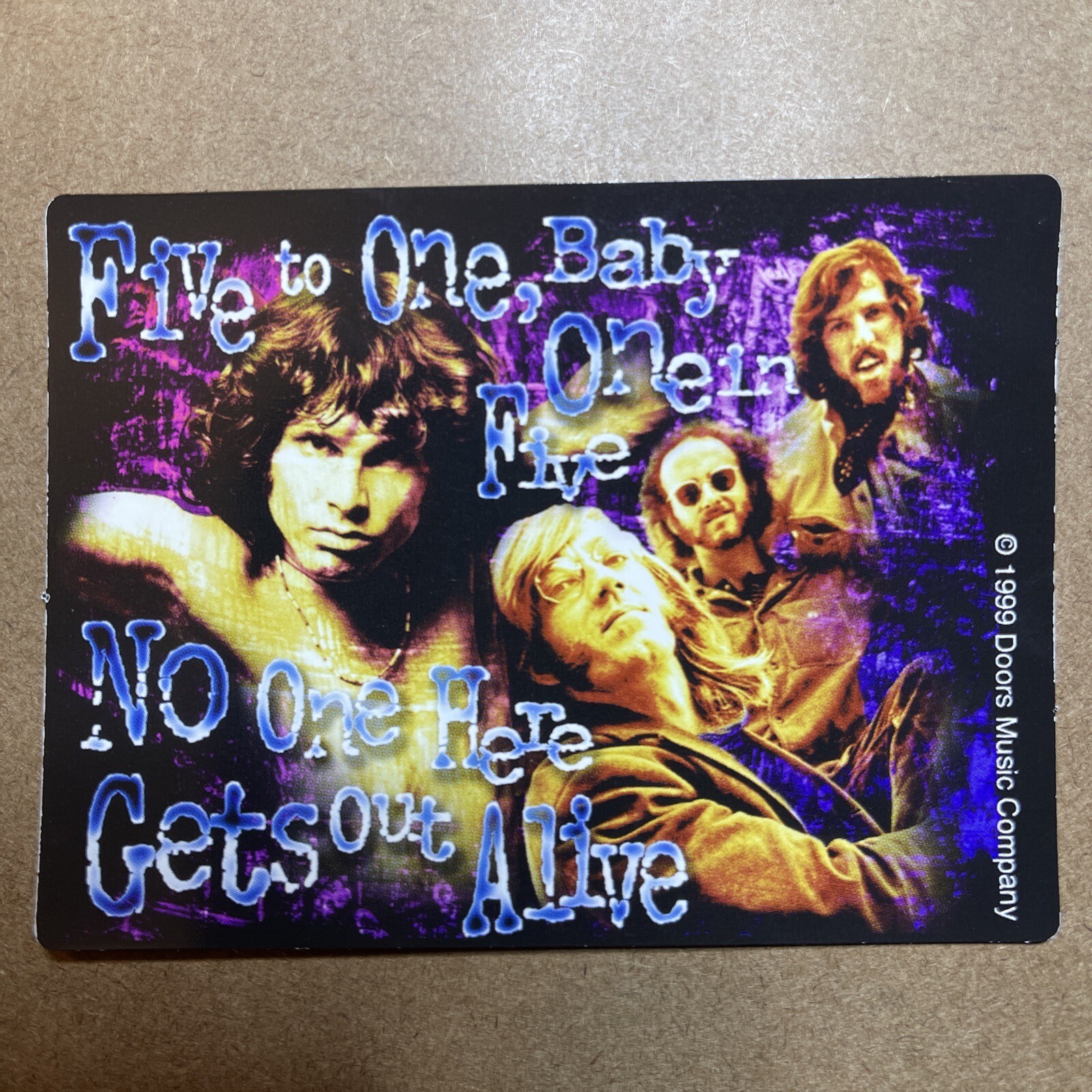 The Doors Five To One Vinyl Sticker: Mint Condition, Vintage 1999, Licensed,