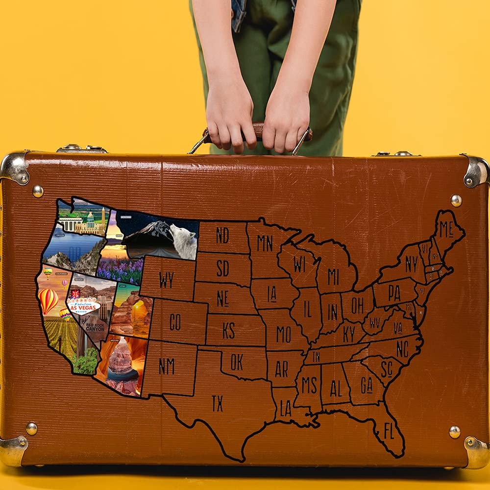Sticker, 50 States Travel Map Theme for RV, 23.6" x 15.7"