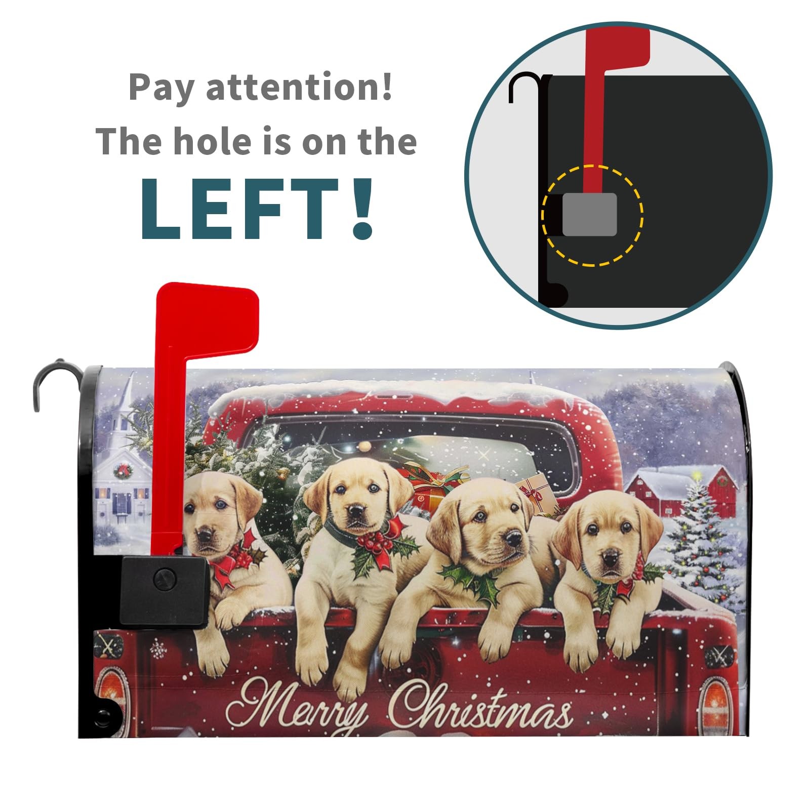 Kawani Merry Christmas Mailbox Covers with Magnetic 21×18 Inch, Lab