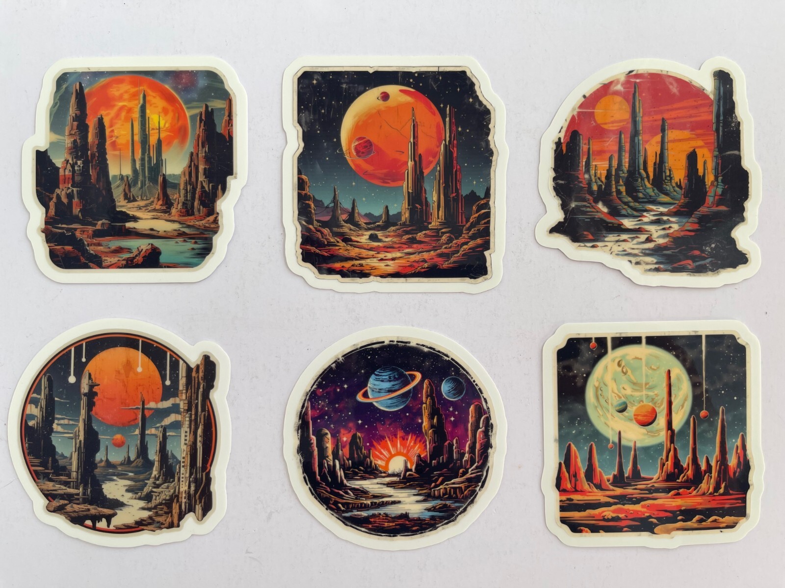 Other Worlds Glow in the Dark Stickers Sci-Fi Fantasy Decal Space Laptop Vinyl