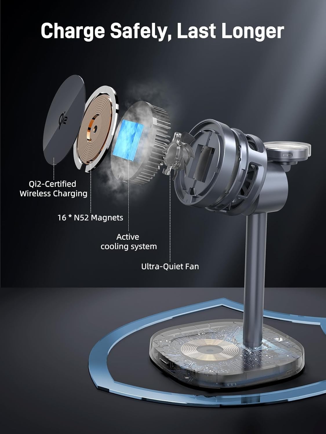 3-in-1 Magnetic Charging Station, Qi2 Wireless Charger for Samsung Galaxy & Watc
