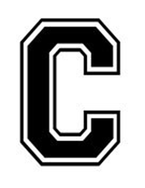 Varsity College Lettering – Letter C – Car Tablet Vinyl Decal