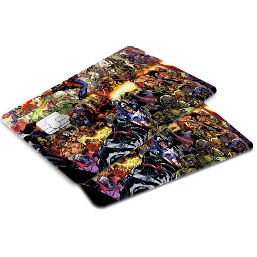 4 Pack Marvel Comics Credit Card Skin Set Superhero Avengers Decal Sticker Cover