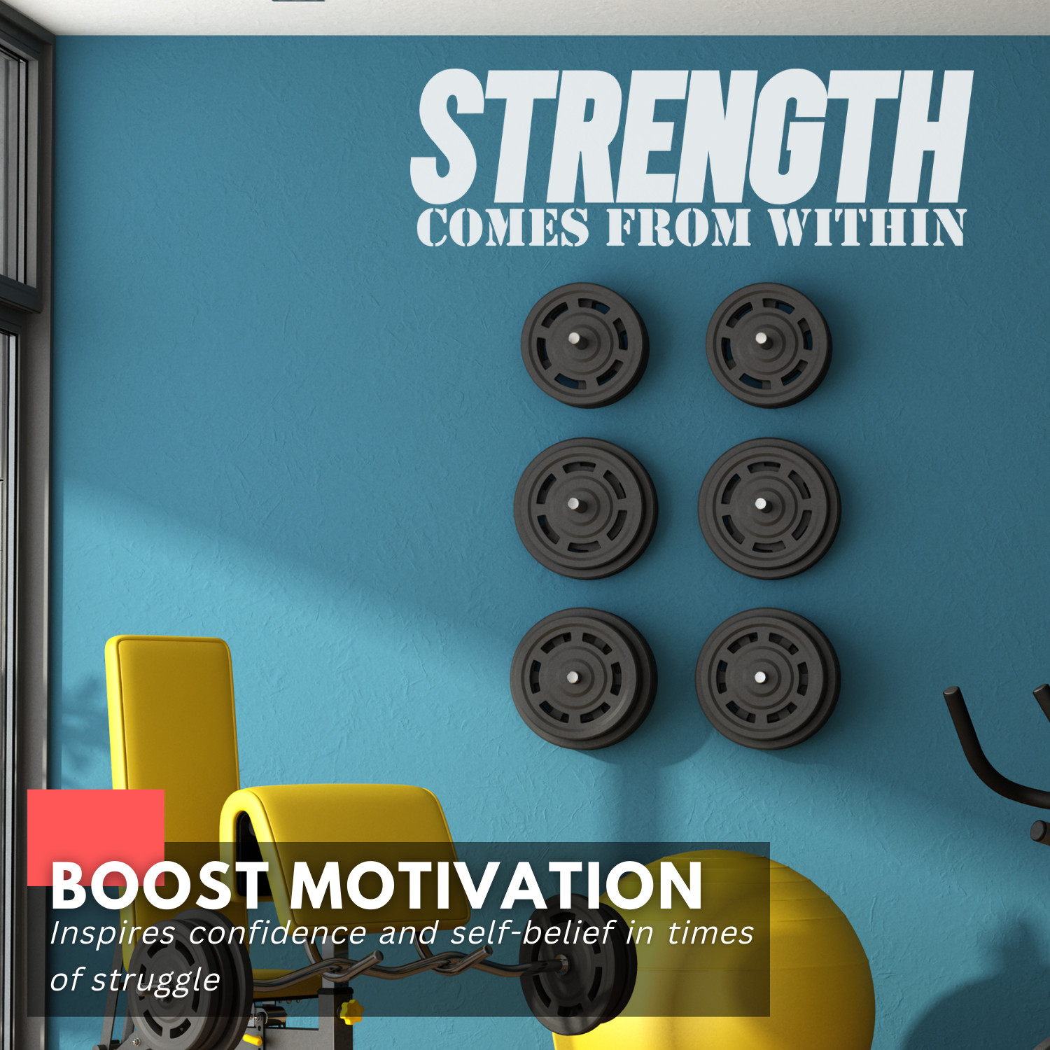 Motivational Wall Decal Strength Comes from Within Gym Home Inspirational Decor
