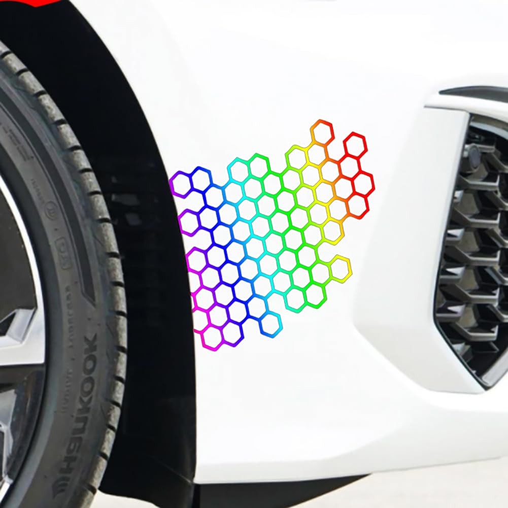 Honeycomb Hexagon Car Vinyl Decal Sticker for Door Body Decoration 6×5"