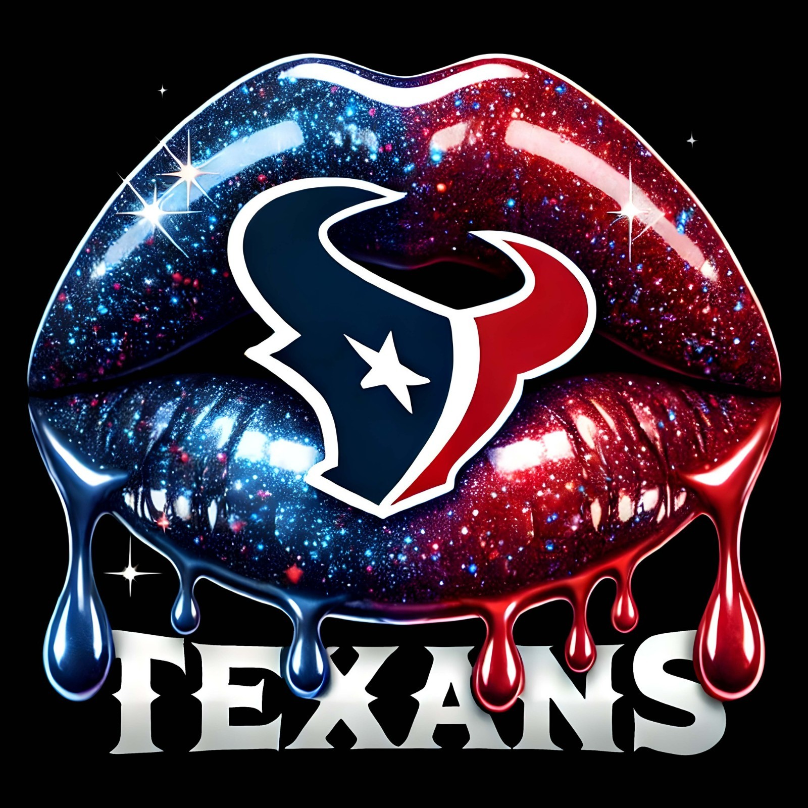Texans Lips Sticker Decal Laptop Wall Mirror Cup Tumblr Locker Bin