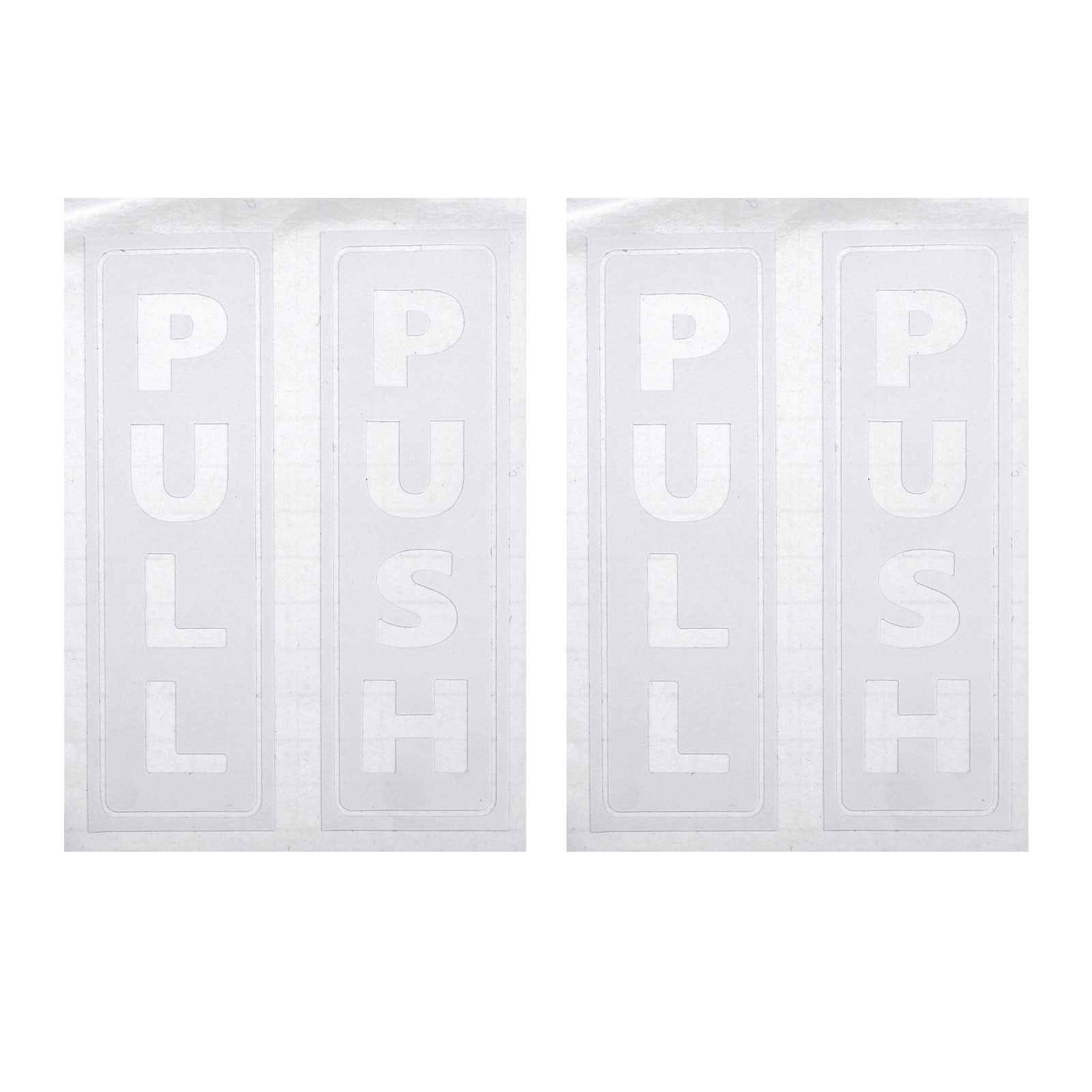 2Set 2"x5" PVC Adhesive Vertical Push Pull Door Sign White