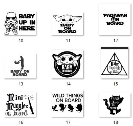 Baby Theme Decals 5"