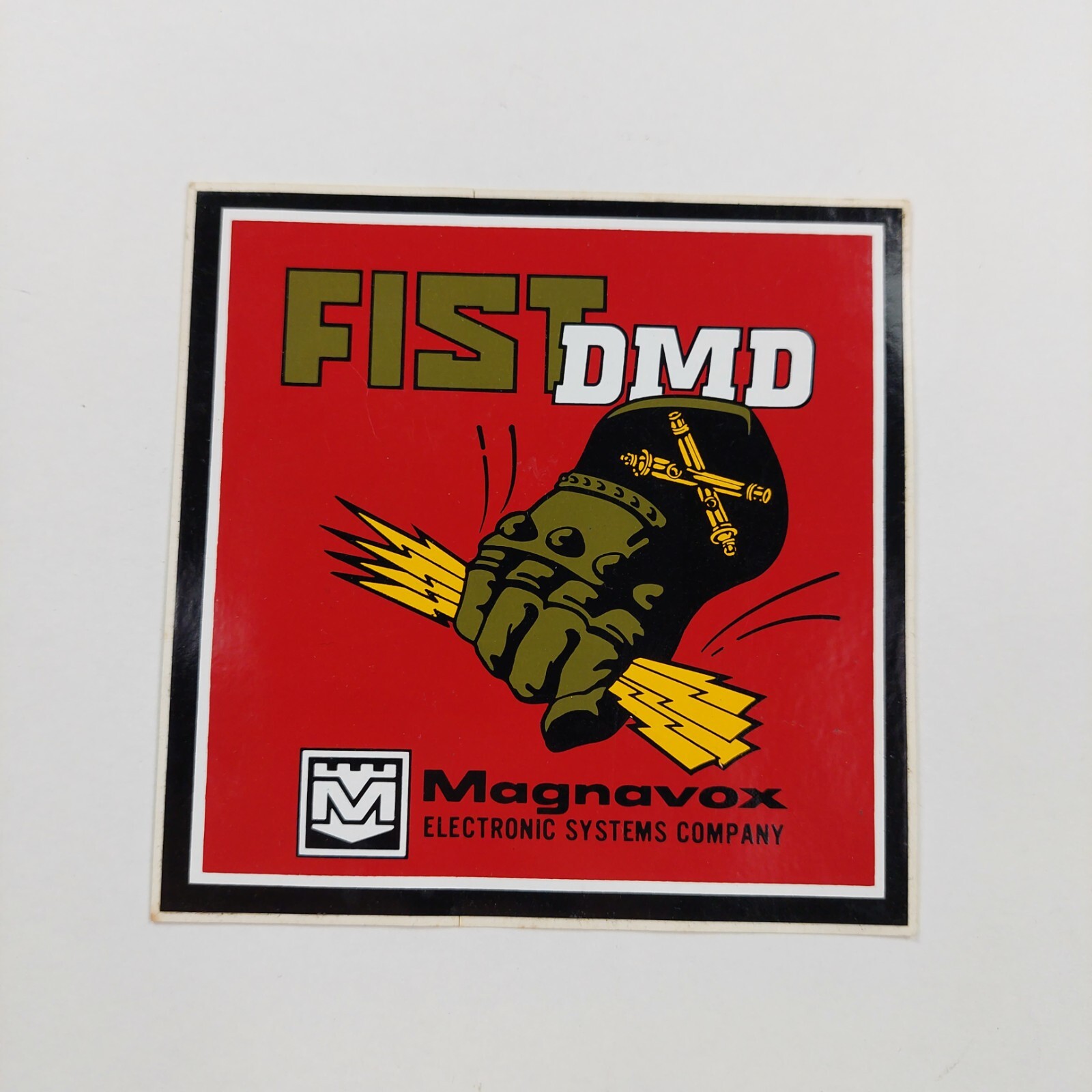 Vintage Sticker Decal FIST Digital Messaging Device Military Magnavox Electronic