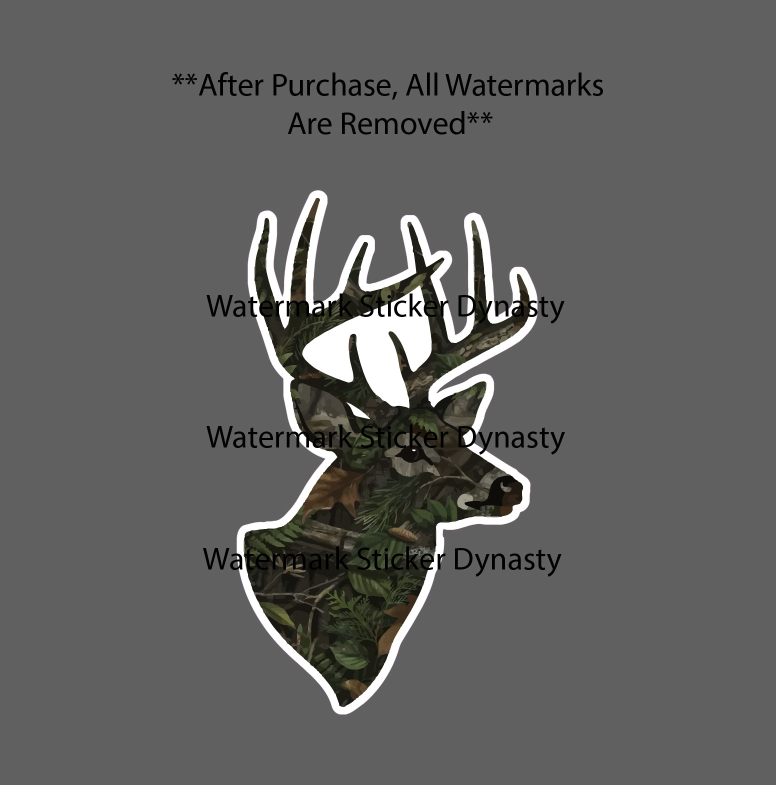 Buck Camo Sticker Waterproof Decal Outdoor Hunting Camouflage Nature Gift NEW